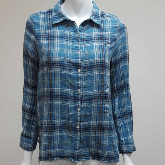 Jane & Delancey Button Up Plaid Shirt - Picture 1 of 8